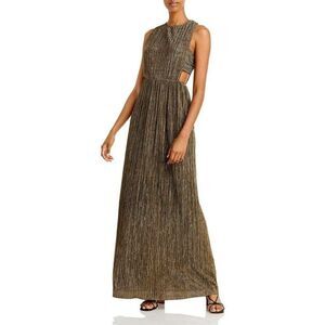 BCBGMaxAzria NWT Metallic Cut Out Dress in Gold Size M